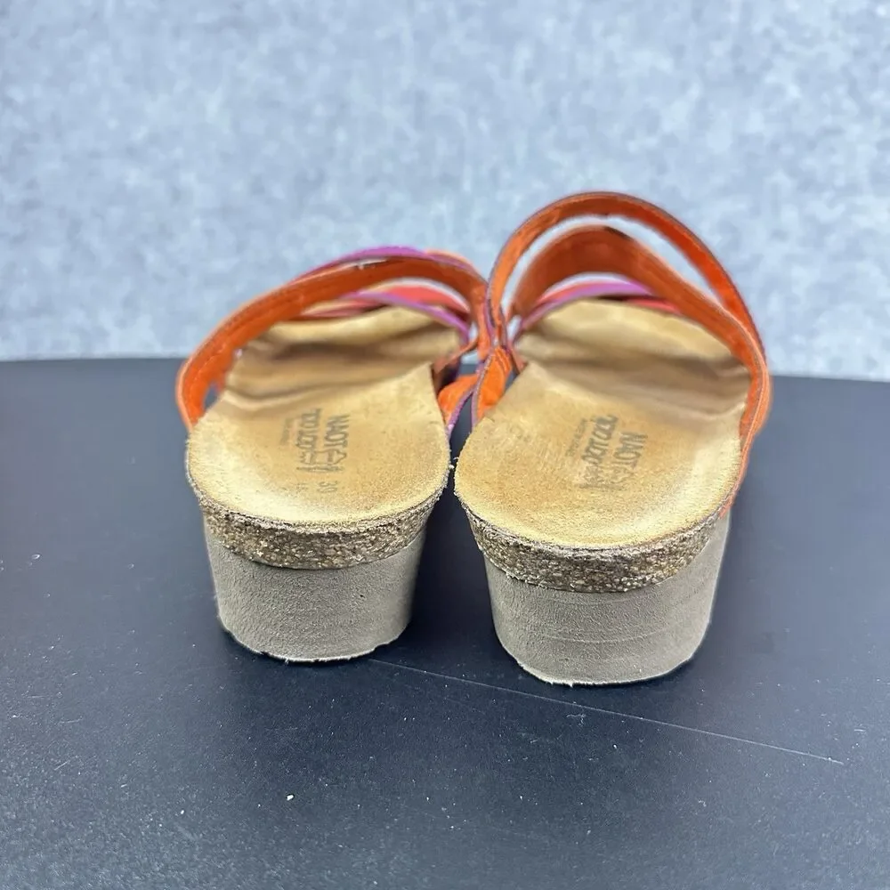 Naot Roxanna Stretch Sandals Womens Size US 8 Red Orange Strappy Slip On EU 39